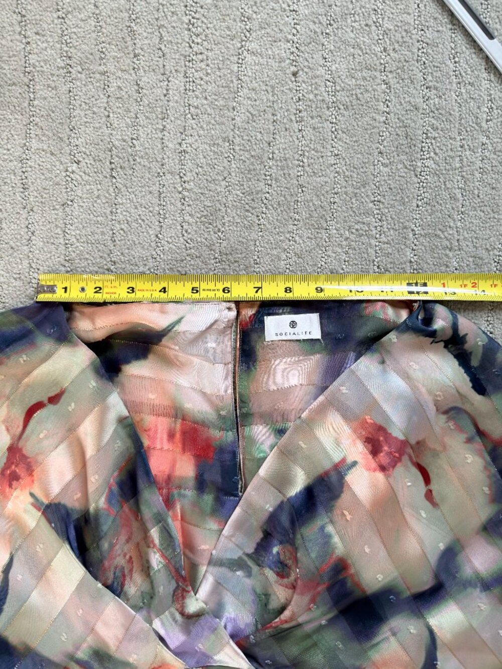 **Socialite Metallic Mixed Print Long Sleeve Midi Dress ✨🌸** - Picture 11 of 12